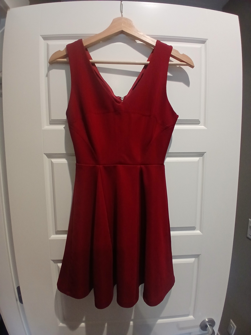 FOREVER 21 - Wine-Red Fit-and-Flare Dress (SMALL)